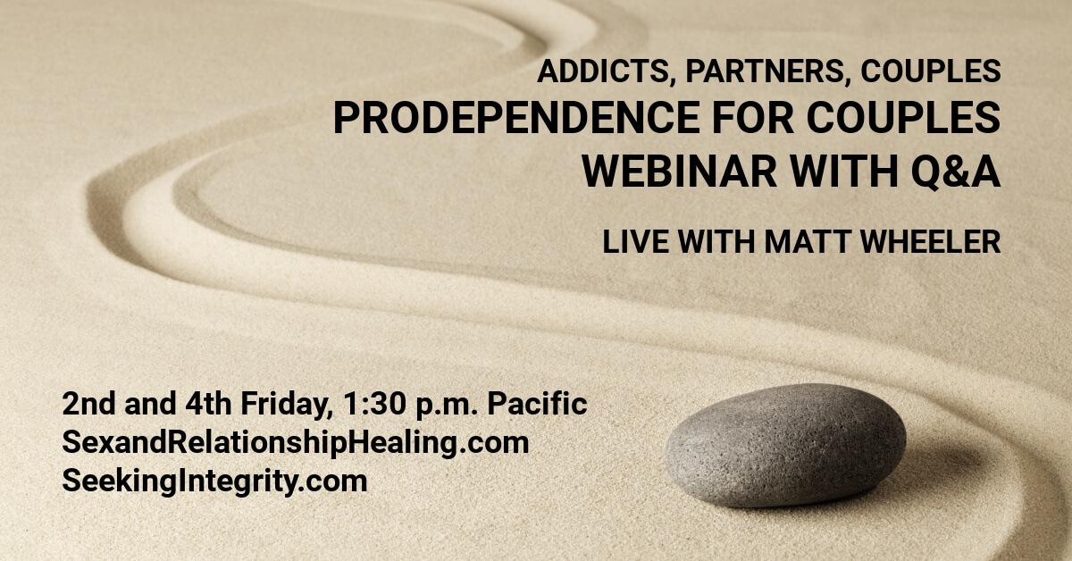 Addicts, Partners, Couples: Prodependence Webinar with Q&A, Live with Matt Wheeler